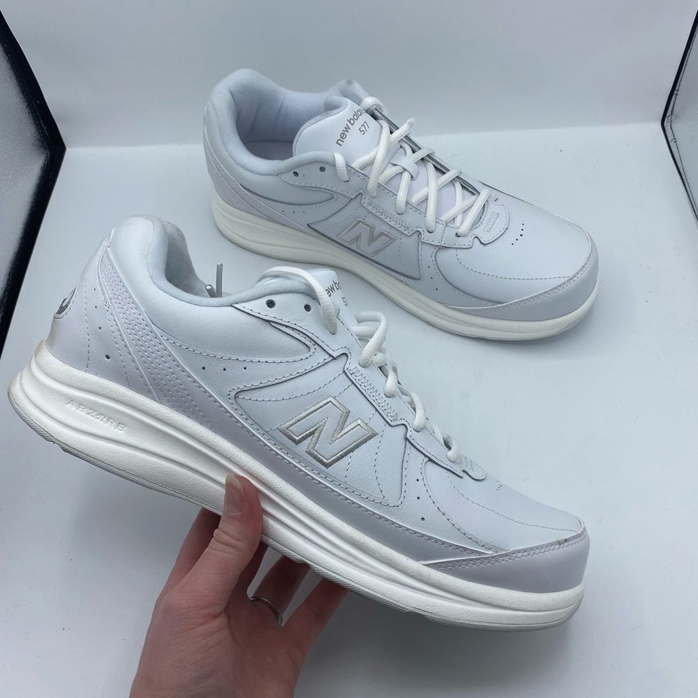 New Balance MW577WT White 577 leather‎ walking shoe sneaker tennis shoe men’s 10